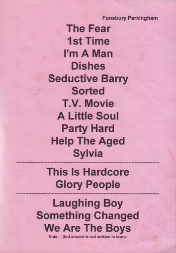 Pulp setlist for Finsbury Park, 25 July 1998