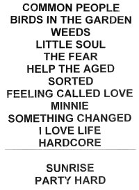 Pulp setlist for London Highbury Garage, 22 August 2000