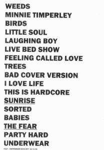 Pulp setlist for Nottingham Rock City, 18 November 2001