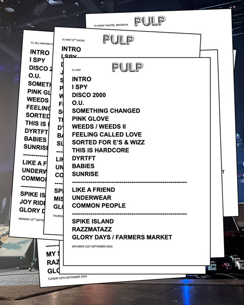 US & Canada tour setlists