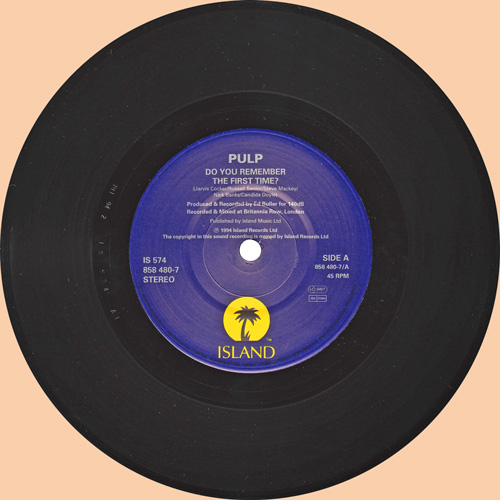 Pulp Do You Remember The First Time? 7 inch vinyl