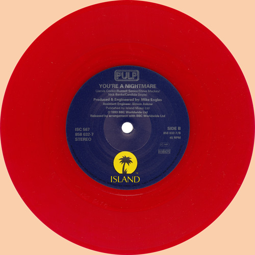 Pulp Lipgloss 7 inch red vinyl