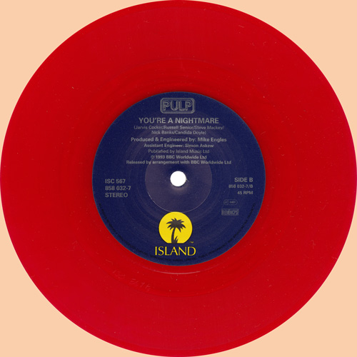 Pulp Lipgloss 7 inch red vinyl