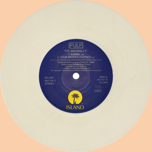 Pulp The Sisters EP 7 inch white vinyl